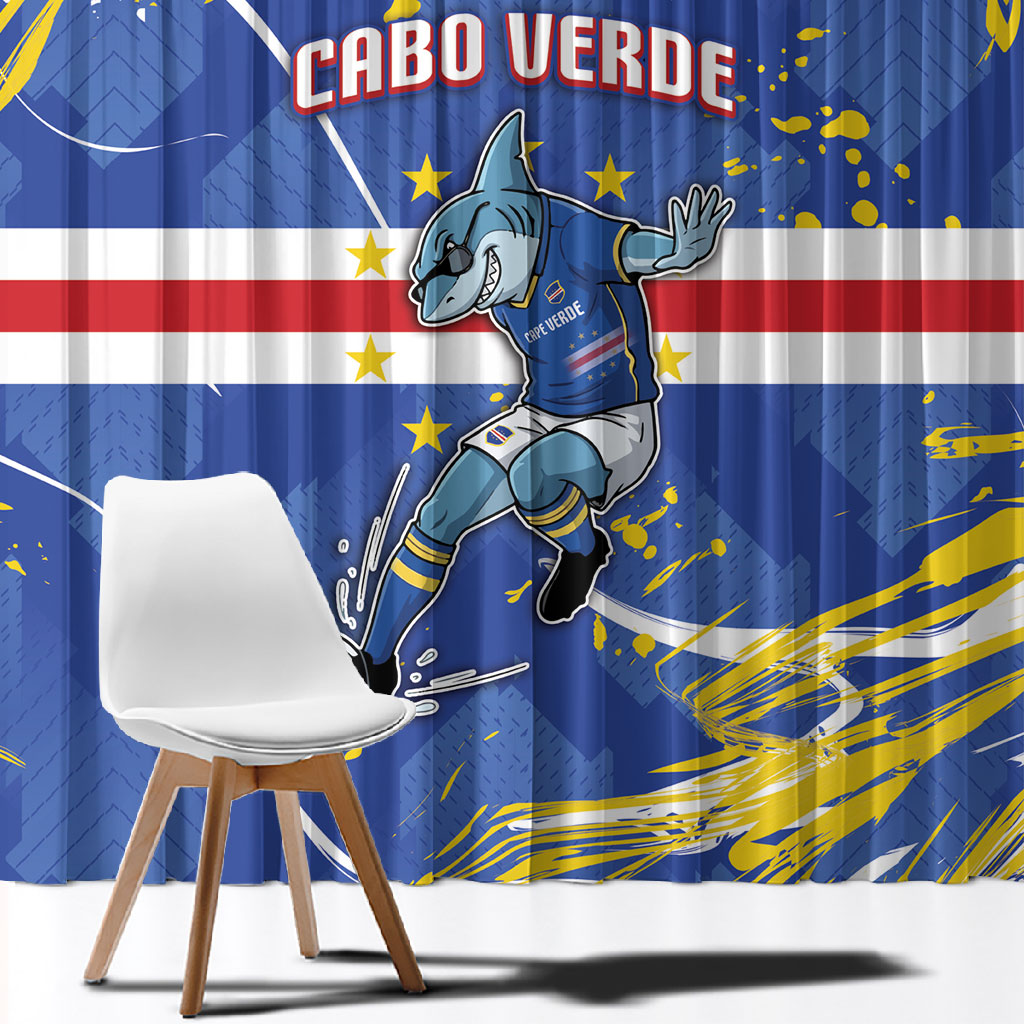 Cape Verde Window Curtain Blue Shark National Flag