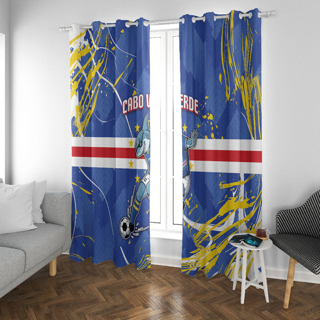 Cape Verde Window Curtain Blue Shark National Flag