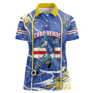Custom Cape Verde Women Polo Shirt Blue Shark National Flag