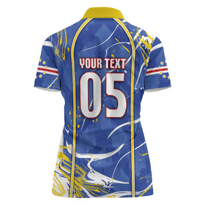 Custom Cape Verde Women Polo Shirt Blue Shark National Flag