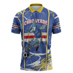 Custom Cape Verde Zipper Polo Shirt Blue Shark National Flag