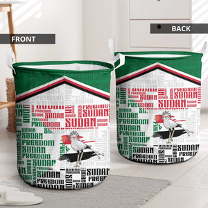 Sudan Laundry Basket Secretary Bird With Typography Patterns - African Pride