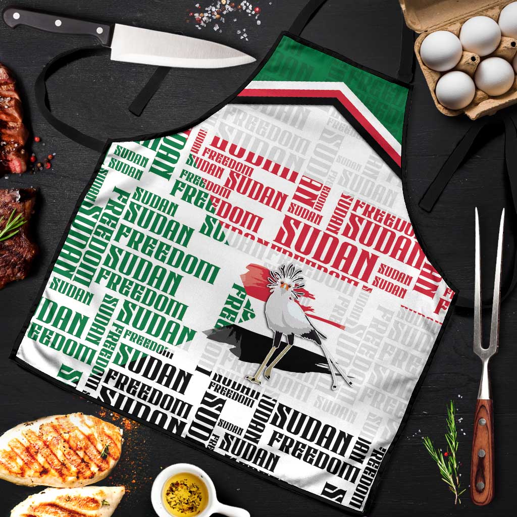 Sudan Apron Secretary Bird With Typography Patterns - African Pride
