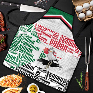 Sudan Apron Secretary Bird With Typography Patterns - African Pride
