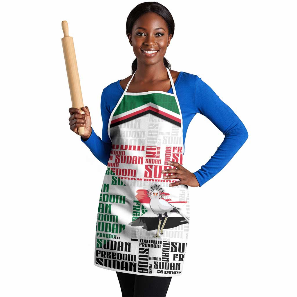 Sudan Apron Secretary Bird With Typography Patterns - African Pride
