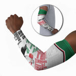 Personalized Sudan Arm Sleeves Secretary Bird With Typography Patterns - African Pride