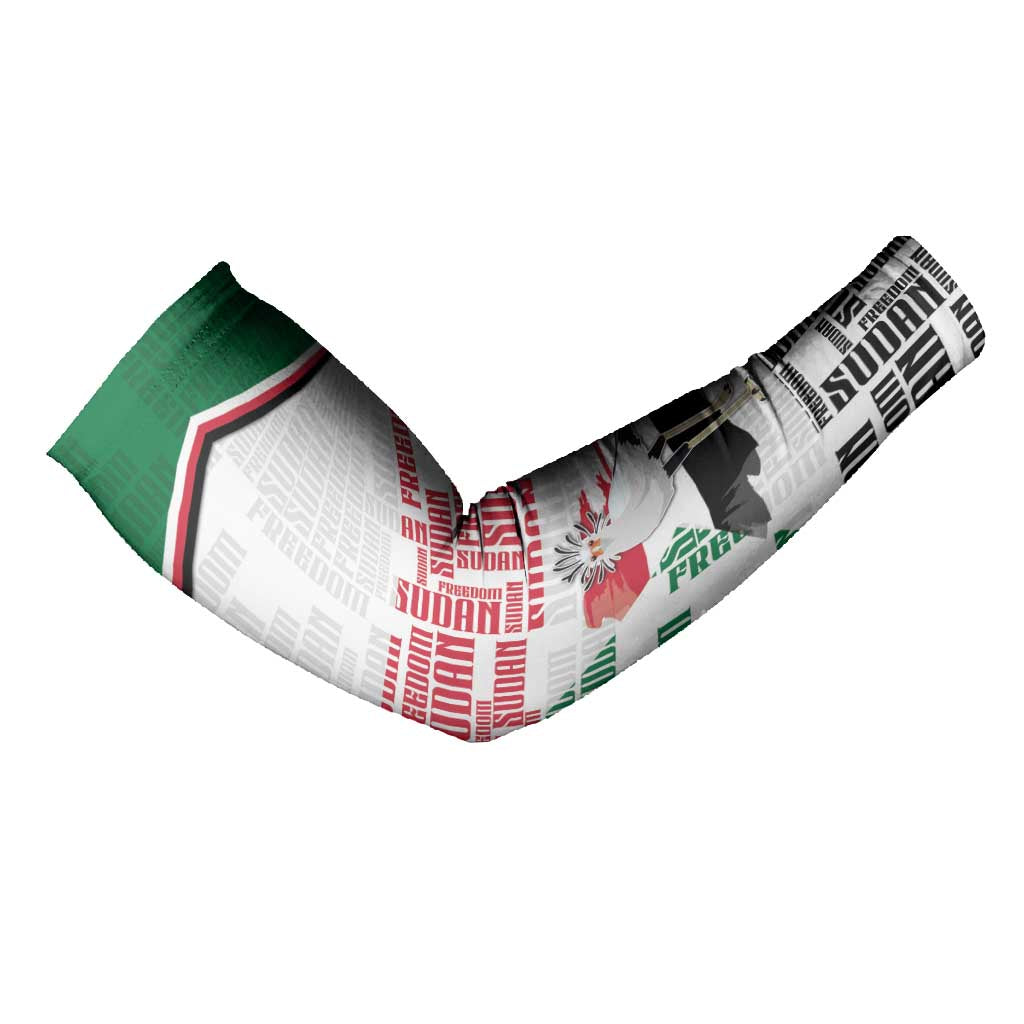 Personalized Sudan Arm Sleeves Secretary Bird With Typography Patterns - African Pride