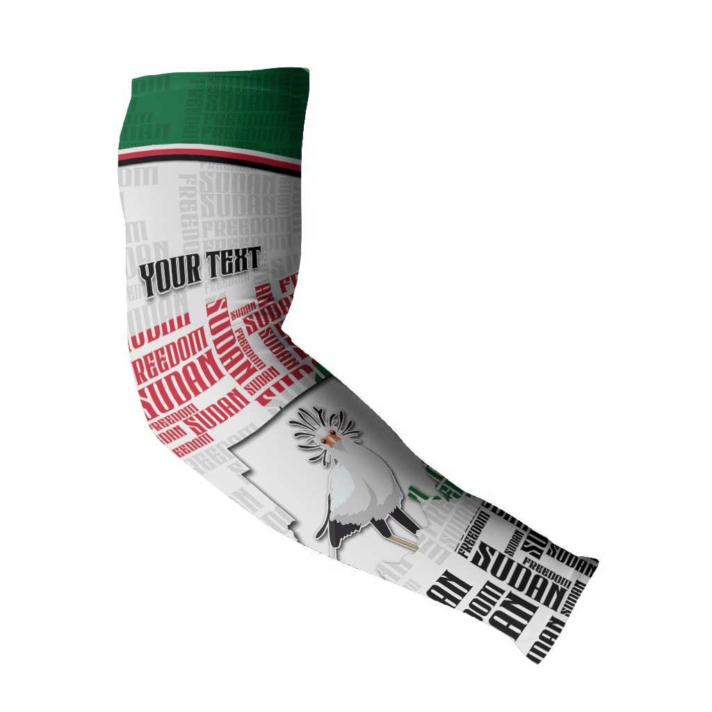 Personalized Sudan Arm Sleeves Secretary Bird With Typography Patterns - African Pride