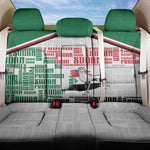 Sudan Back Car Seat Cover Secretary Bird With Typography Patterns - African Pride