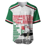 Personalized Sudan Baseball Jersey Secretary Bird With Typography Patterns - African Pride