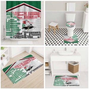 Sudan Bathroom Set Secretary Bird With Typography Patterns - African Pride