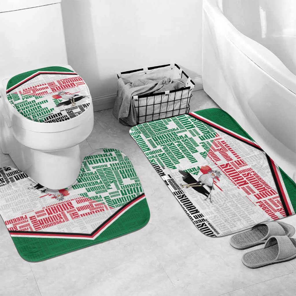 Sudan Bathroom Set Secretary Bird With Typography Patterns - African Pride