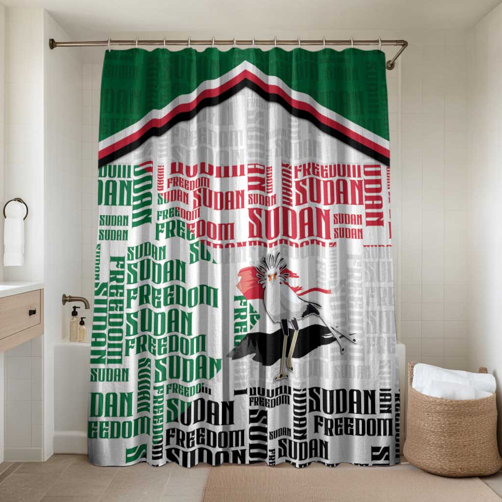 Sudan Bathroom Set Secretary Bird With Typography Patterns - African Pride