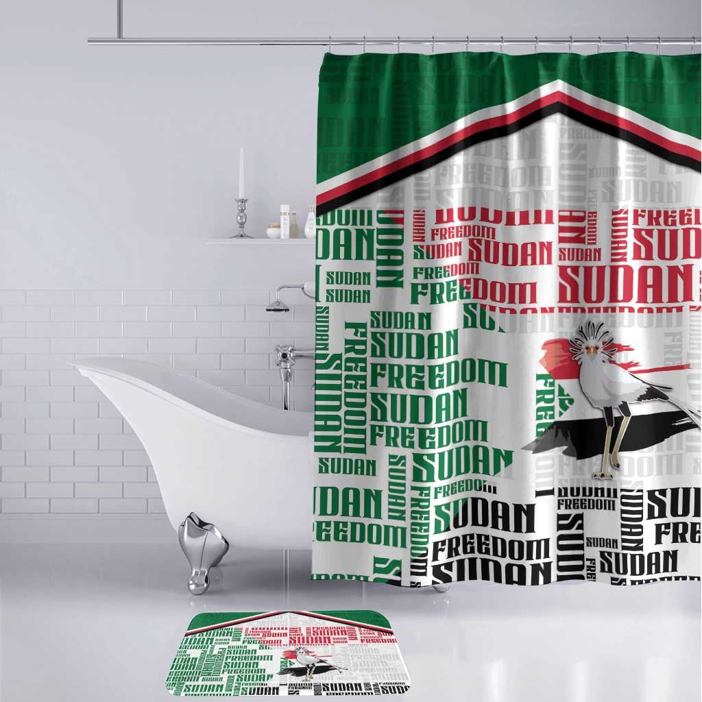 Sudan Bathroom Set Secretary Bird With Typography Patterns - African Pride