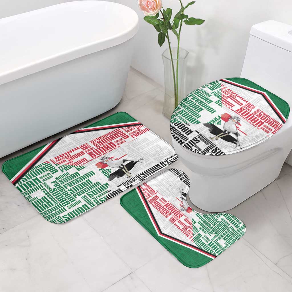 Sudan Bathroom Set Secretary Bird With Typography Patterns - African Pride