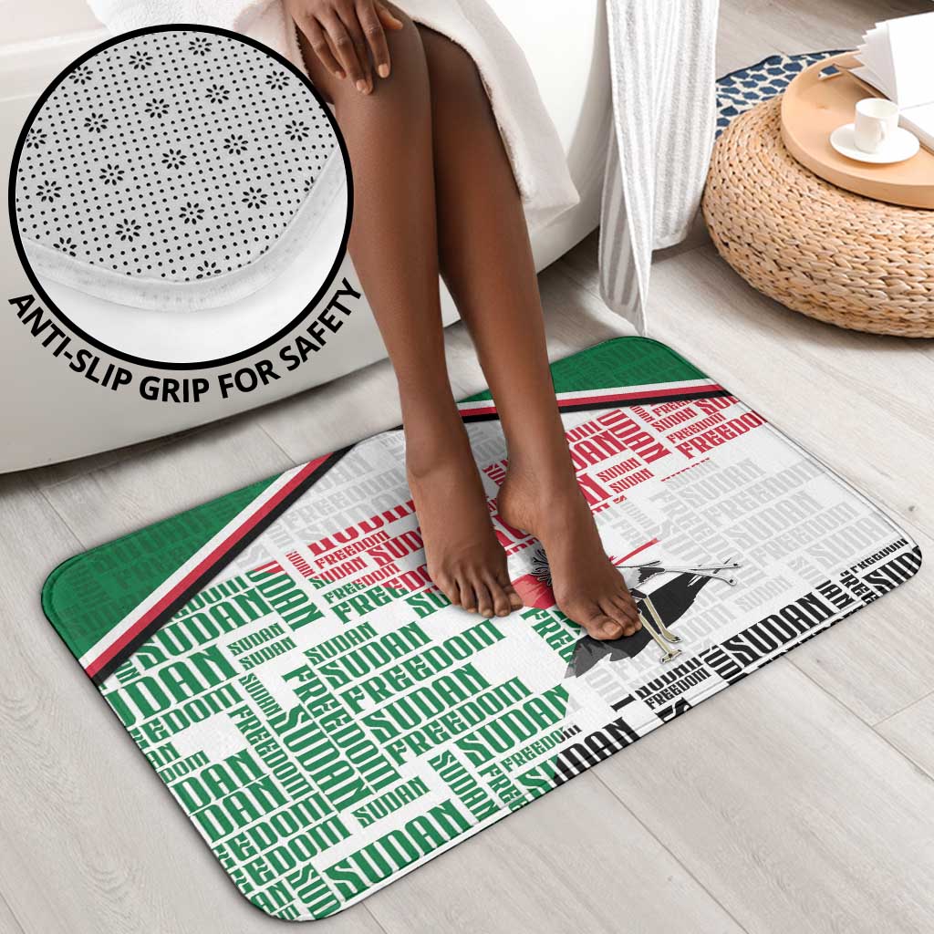 Sudan Bathroom Set Secretary Bird With Typography Patterns - African Pride