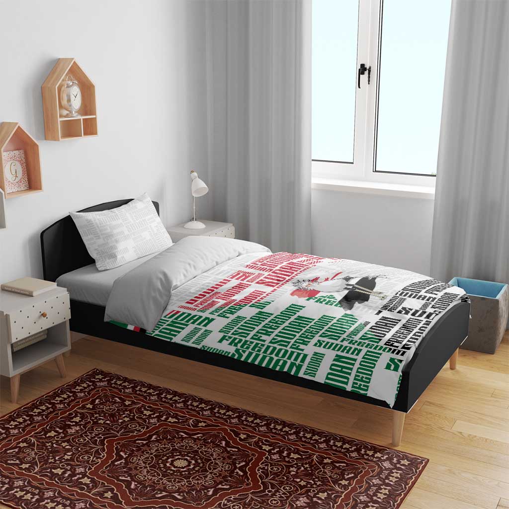 Sudan Bedding Set Secretary Bird With Typography Patterns - African Pride