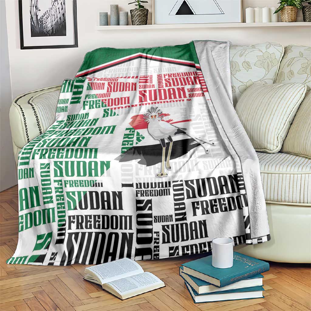 Sudan Blanket Secretary Bird With Typography Patterns - African Pride