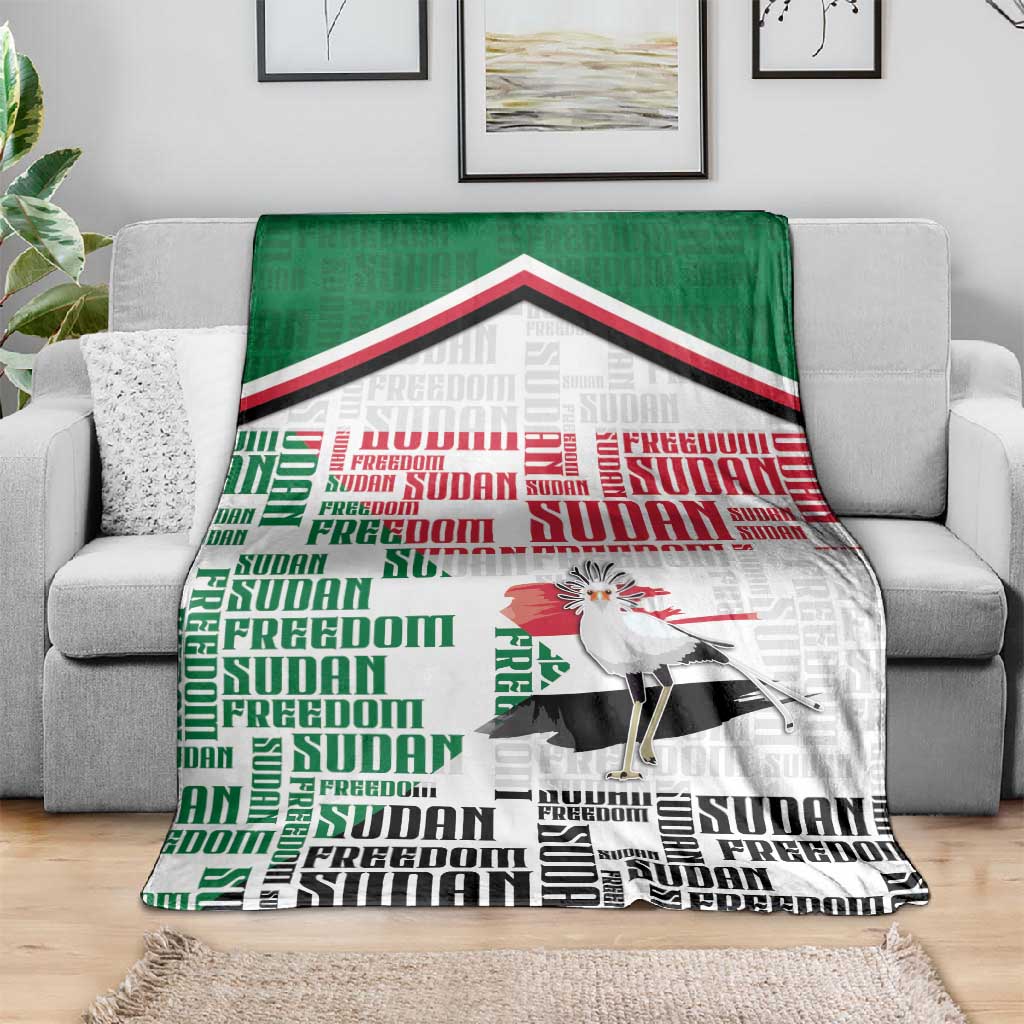 Sudan Blanket Secretary Bird With Typography Patterns - African Pride