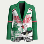 Personalized Sudan Blazer Secretary Bird With Typography Patterns - African Pride