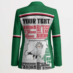 Personalized Sudan Blazer Secretary Bird With Typography Patterns - African Pride