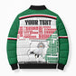 Personalized Sudan Bomber Puffer Jacket Secretary Bird With Typography Patterns - African Pride