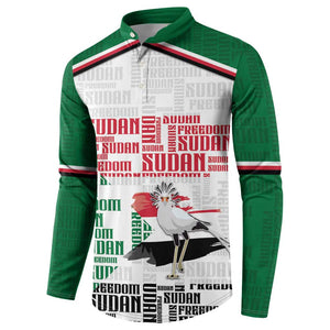 Personalized Sudan Button Sweatshirt Secretary Bird With Typography Patterns