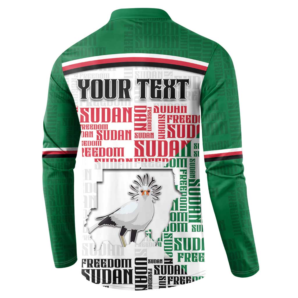 Personalized Sudan Button Sweatshirt Secretary Bird With Typography Patterns