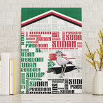 Sudan Canvas Wall Art Secretary Bird With Typography Patterns - African Pride