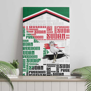 Sudan Canvas Wall Art Secretary Bird With Typography Patterns - African Pride