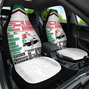 Sudan Car Seat Cover Secretary Bird With Typography Patterns - African Pride