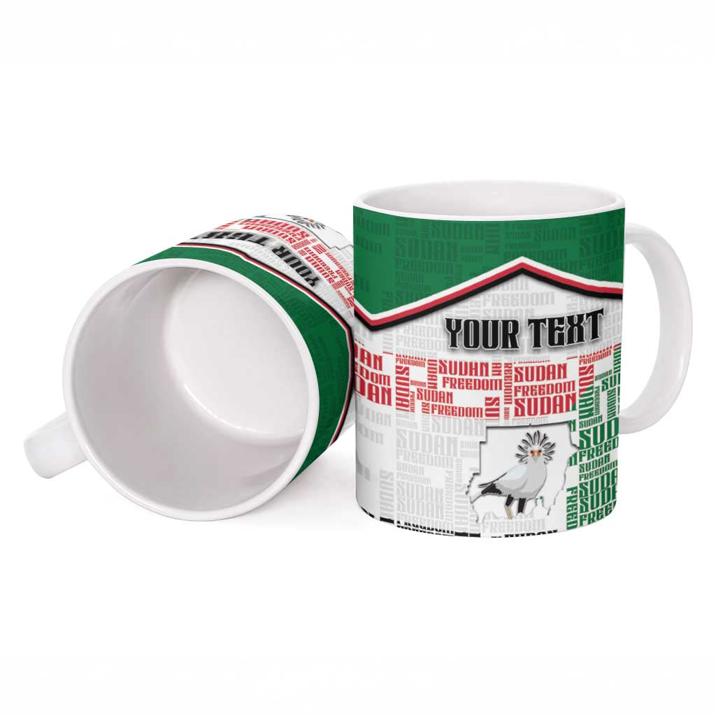 Personalized Sudan Ceramic Mug Secretary Bird With Typography Patterns - African Pride