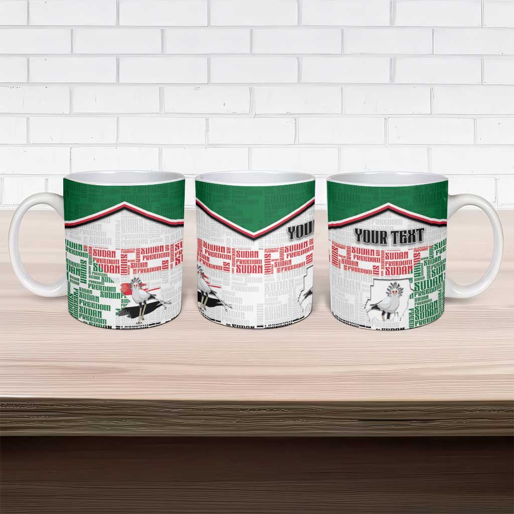Personalized Sudan Ceramic Mug Secretary Bird With Typography Patterns - African Pride