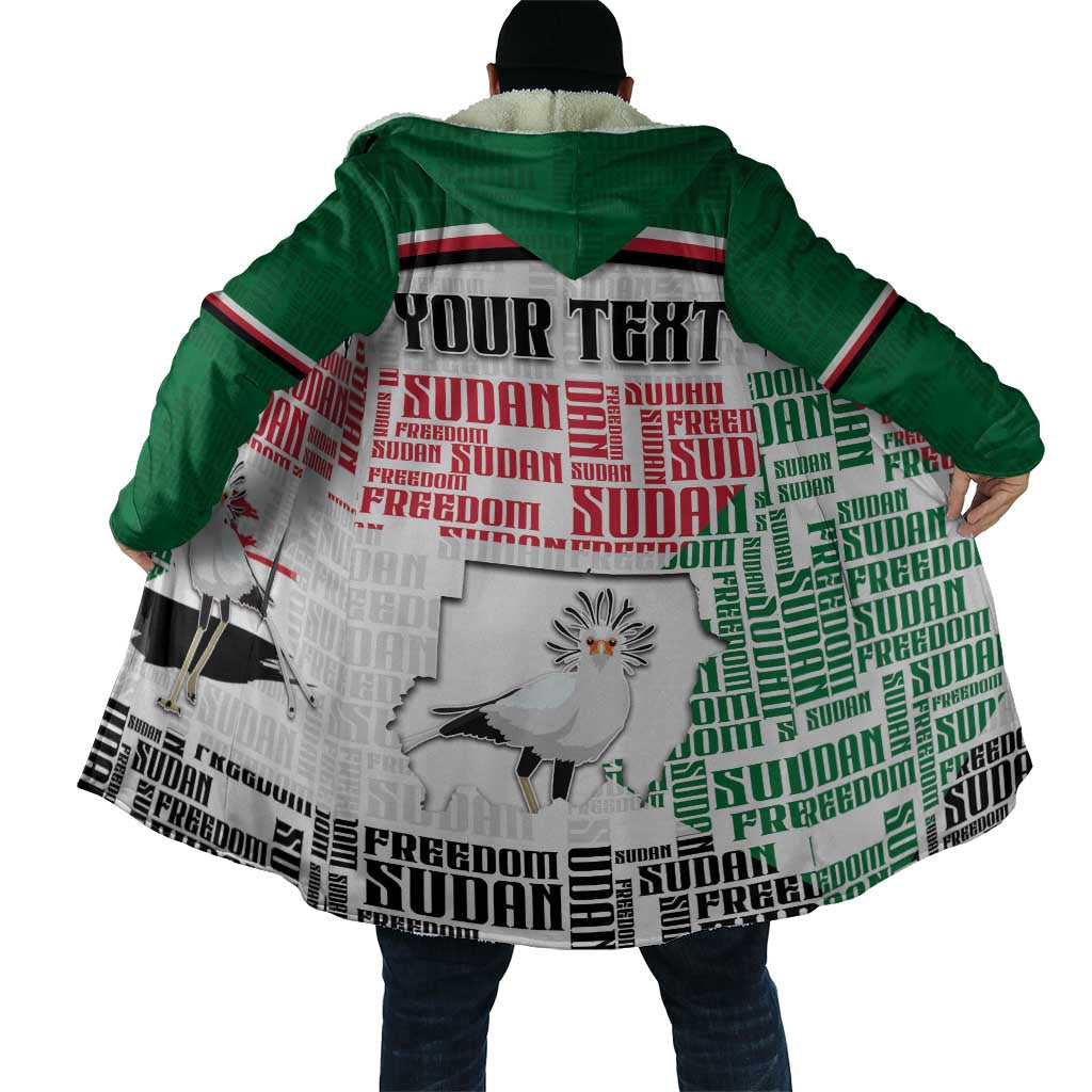 Personalized Sudan Cloak Secretary Bird With Typography Patterns - African Pride