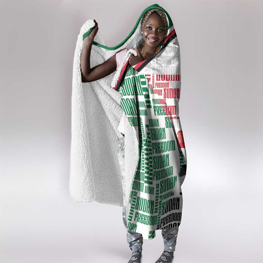Sudan Hooded Blanket Secretary Bird With Typography Patterns - African Pride