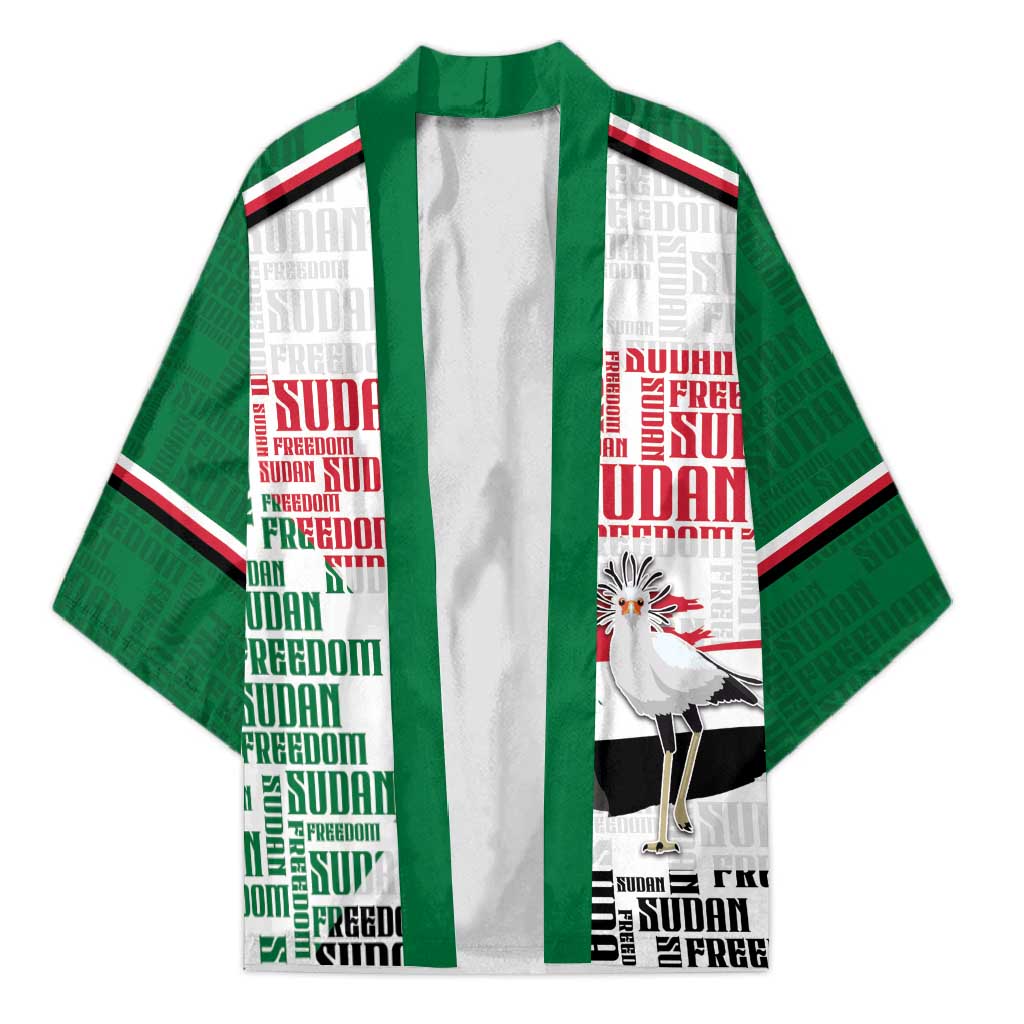 Personalized Sudan Kimono Secretary Bird With Typography Patterns - African Pride