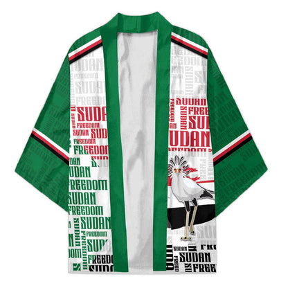 Personalized Sudan Kimono Secretary Bird With Typography Patterns - African Pride