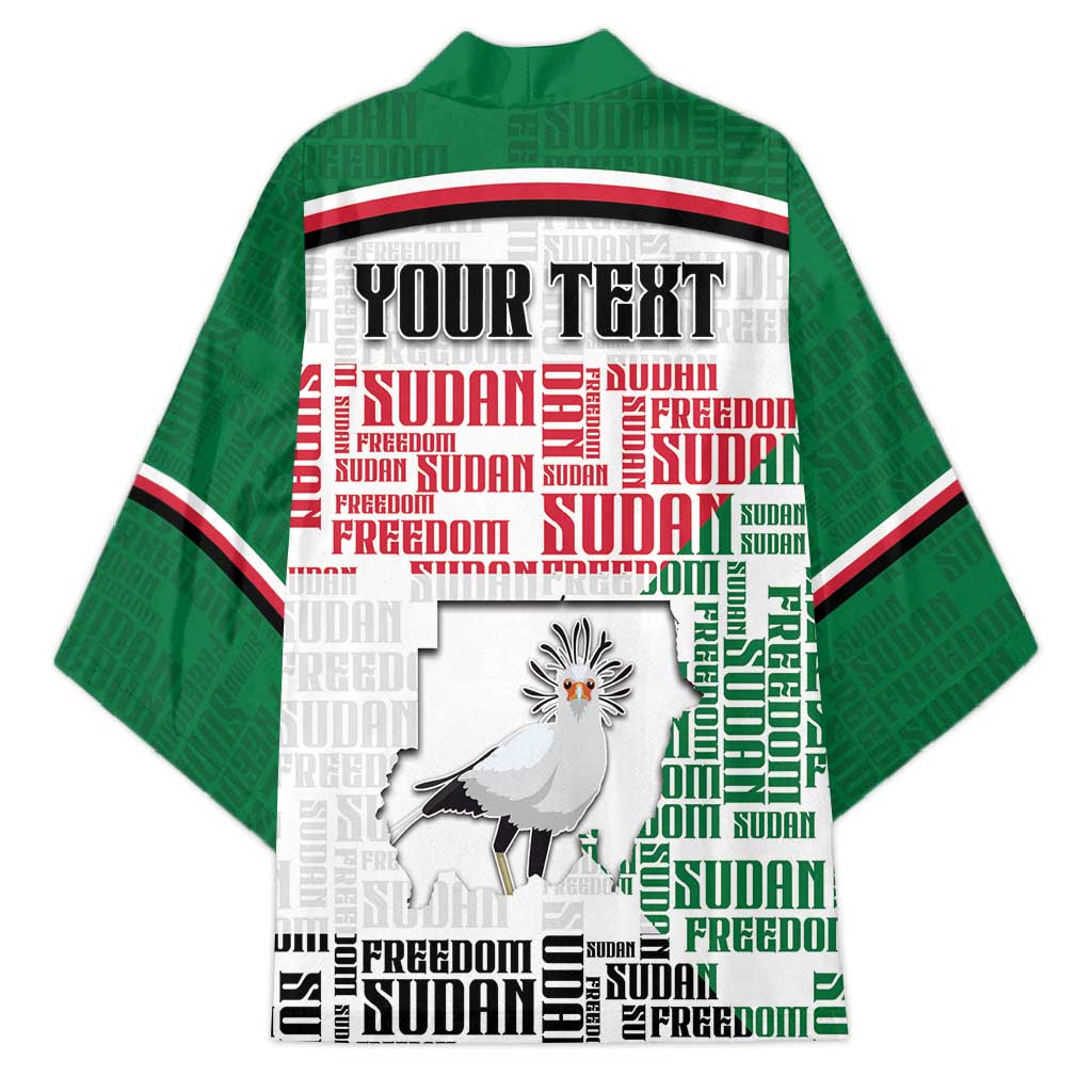 Personalized Sudan Kimono Secretary Bird With Typography Patterns - African Pride