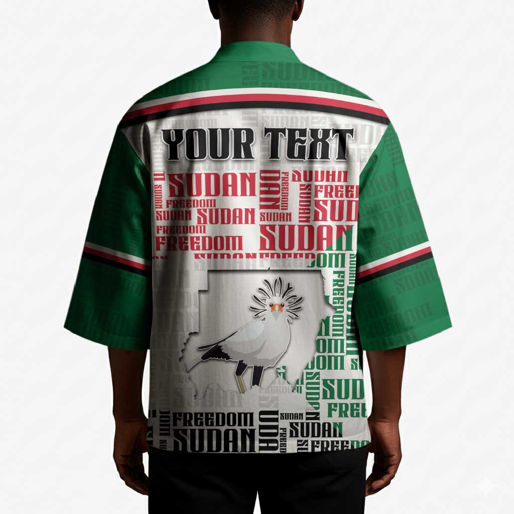 Personalized Sudan Kimono Secretary Bird With Typography Patterns - African Pride