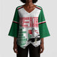 Personalized Sudan Kimono Sleeve Blouse Secretary Bird With Typography Patterns - African Pride