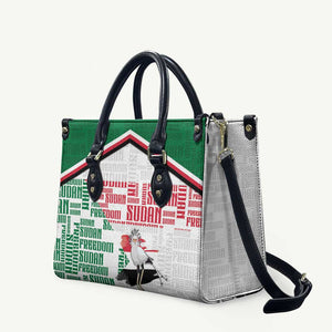 Sudan Leather Bag Secretary Bird With Typography Patterns - African Pride