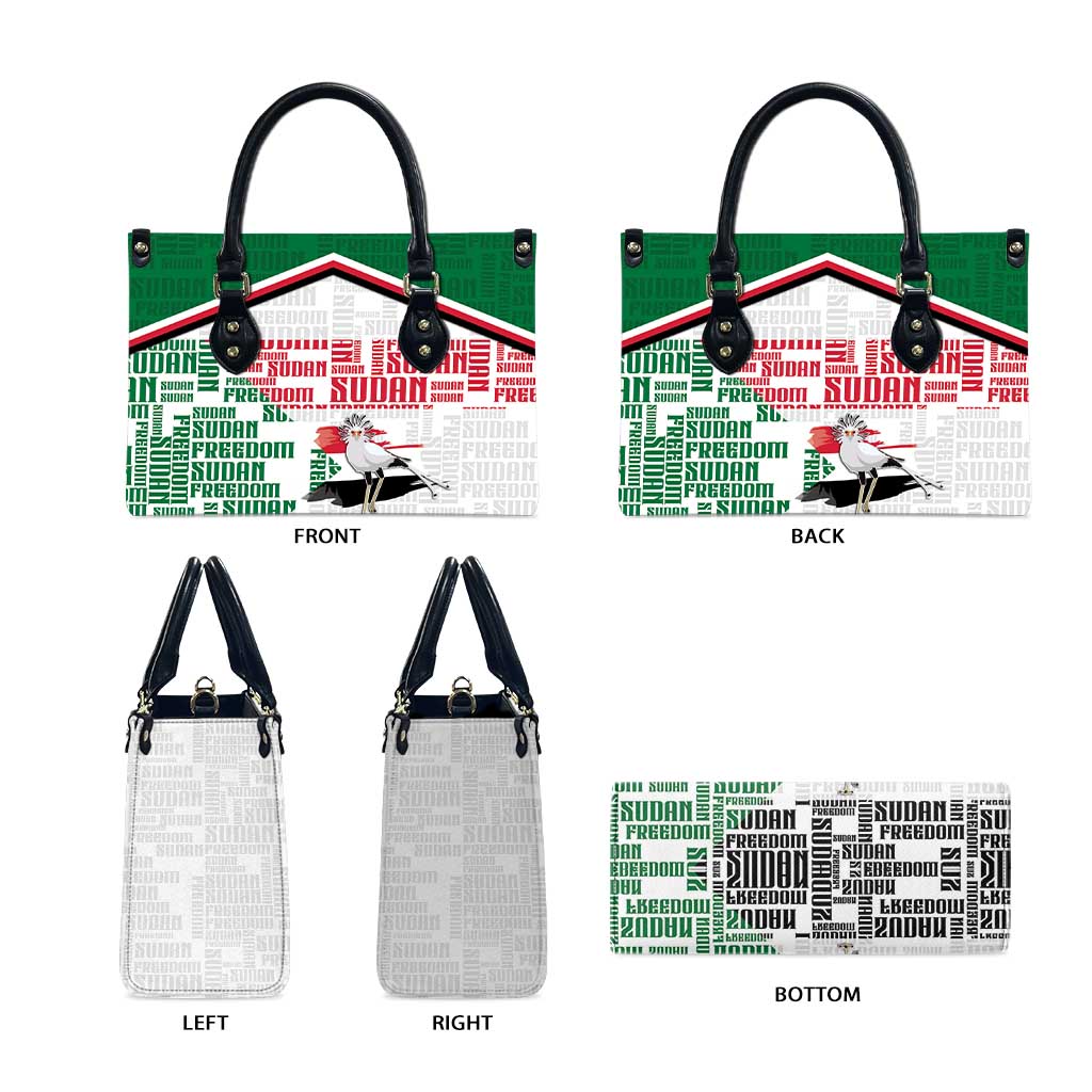 Sudan Leather Bag Secretary Bird With Typography Patterns - African Pride