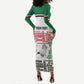 Personalized Sudan Long Sleeve Bodycon Dress Secretary Bird With Typography Patterns - African Pride