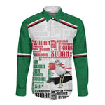 Personalized Sudan Long Sleeve Button Shirt Secretary Bird With Typography Patterns - African Pride