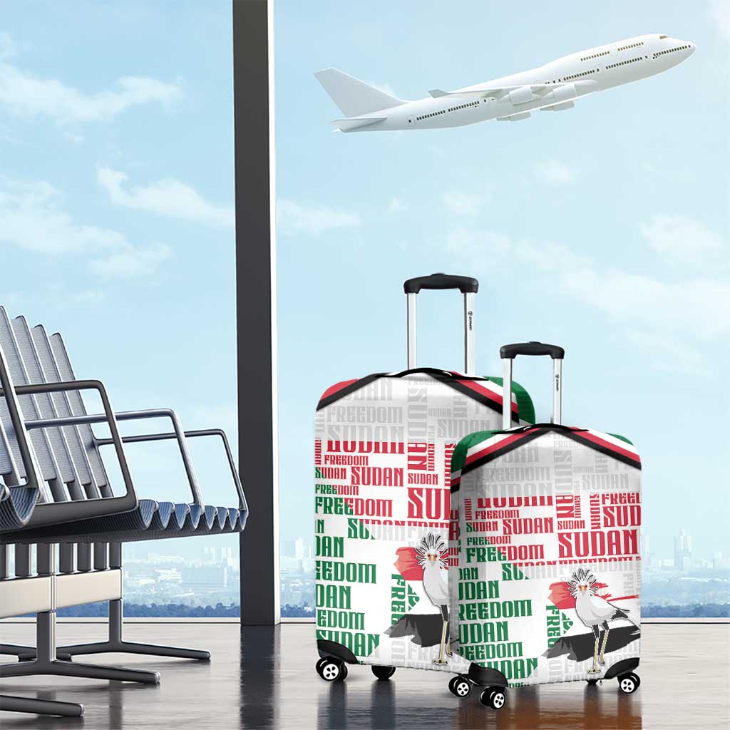 Sudan Luggage Cover Secretary Bird With Typography Patterns - African Pride