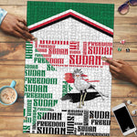 Sudan Puzzle Secretary Bird With Typography Patterns - African Pride