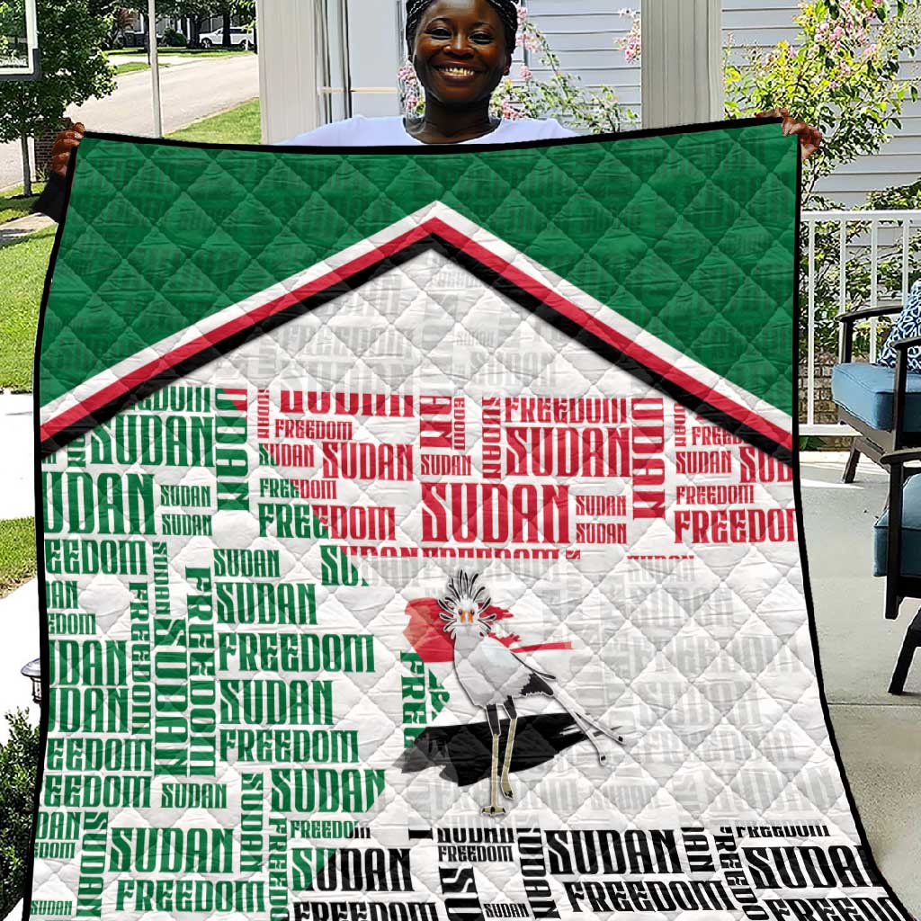 Sudan Quilt Secretary Bird With Typography Patterns - African Pride