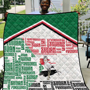 Sudan Quilt Secretary Bird With Typography Patterns - African Pride