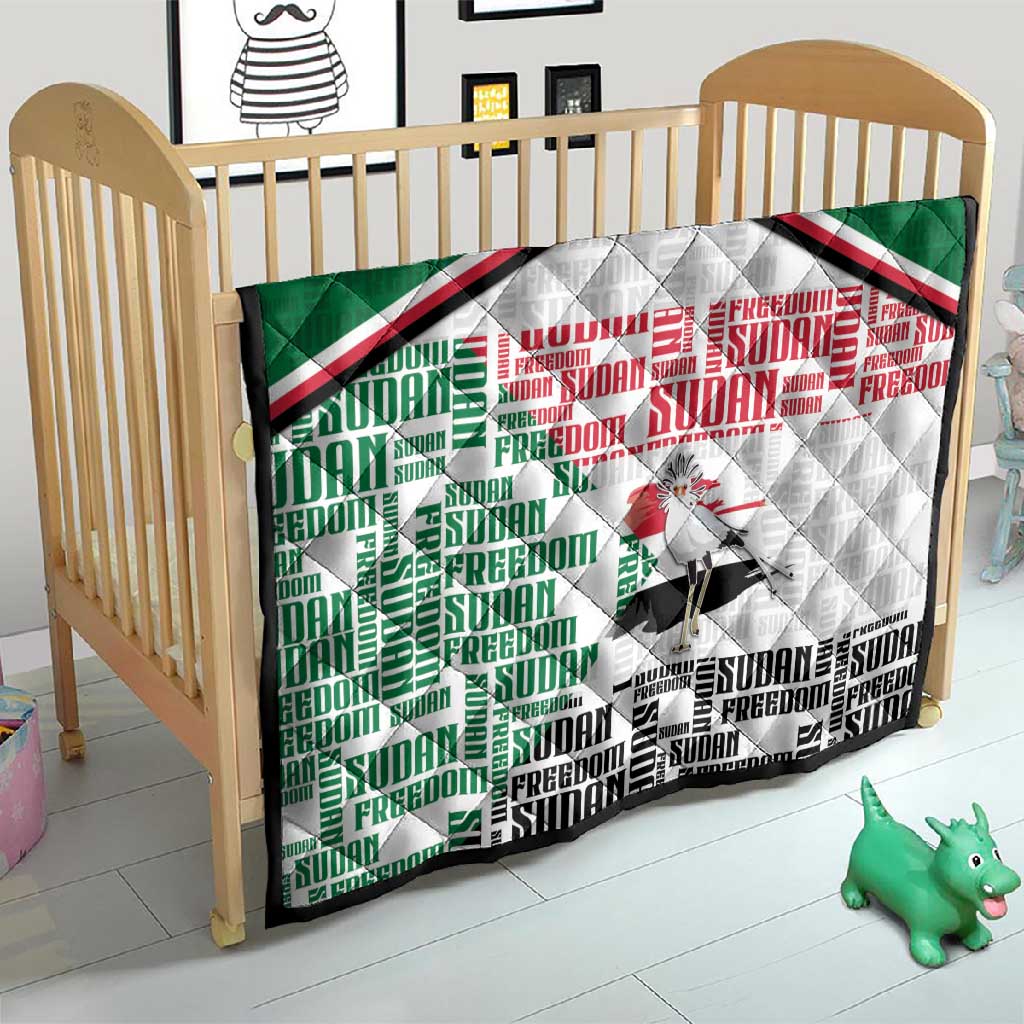 Sudan Quilt Secretary Bird With Typography Patterns - African Pride