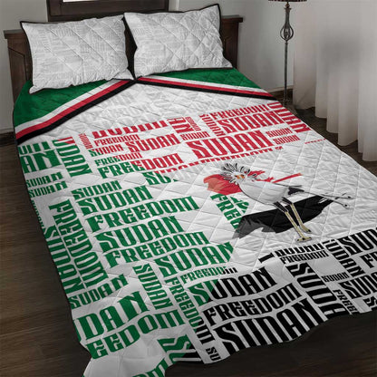 Sudan Quilt Bed Set Secretary Bird With Typography Patterns - African Pride